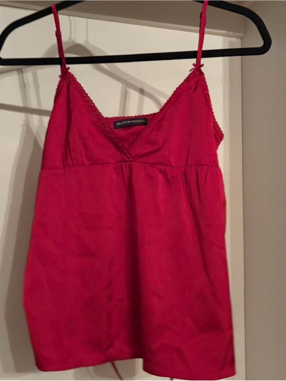 Brandy Melville Red Satin Spaghetti-Strap Cami